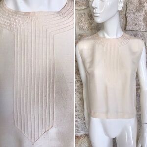 Beautiful Vintage 1950s 1960s Raw Silk Shell Top with Incredible Detailing